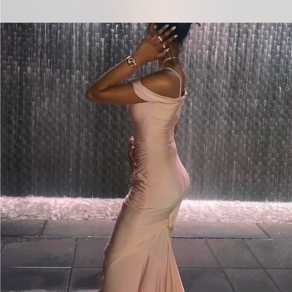 Elegant Off-Shoulder Pink Dress
